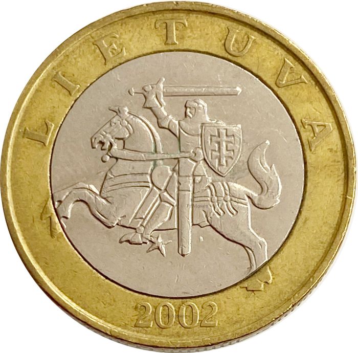 2 лита 2002 Литва XF