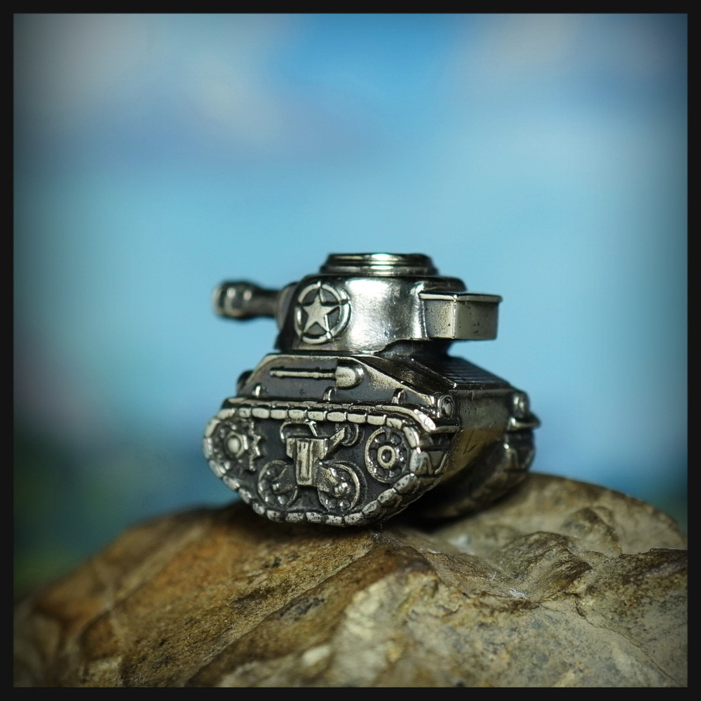 Темлячная бусина "Танк RAGE" для ножей , мельхиор