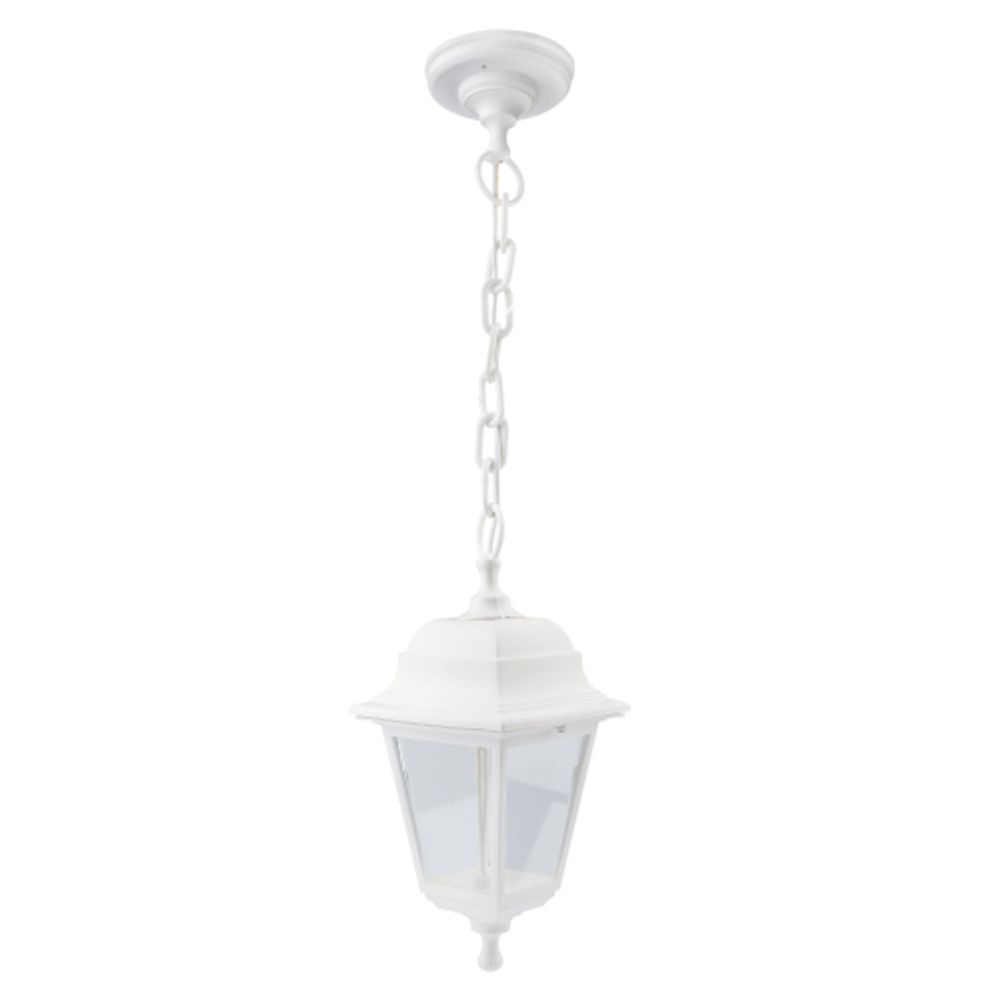 Садово-парковый светильник ЭРА НСУ 04-60-001 белый 4 гранный подвесной IP44 Е27 max60Вт | Садово-парковые светильники