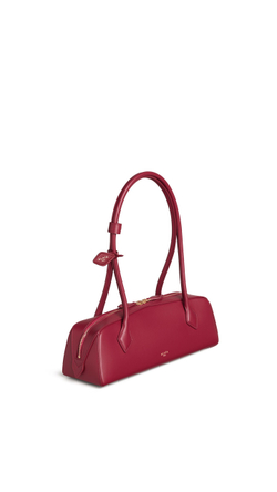 ALAÏA СУМКА LE TECKEL ИЗ ТЕЛЯЧЬЕЙ КОЖИ, ГРАНАТОВЫЙ