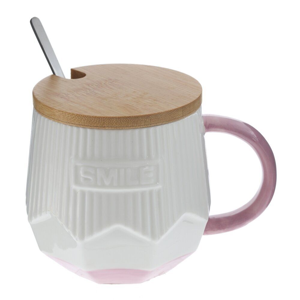 GAEM Кружка с крышкой и ложкой, 320 мл, L13,5 W9 H10 см, 4в.