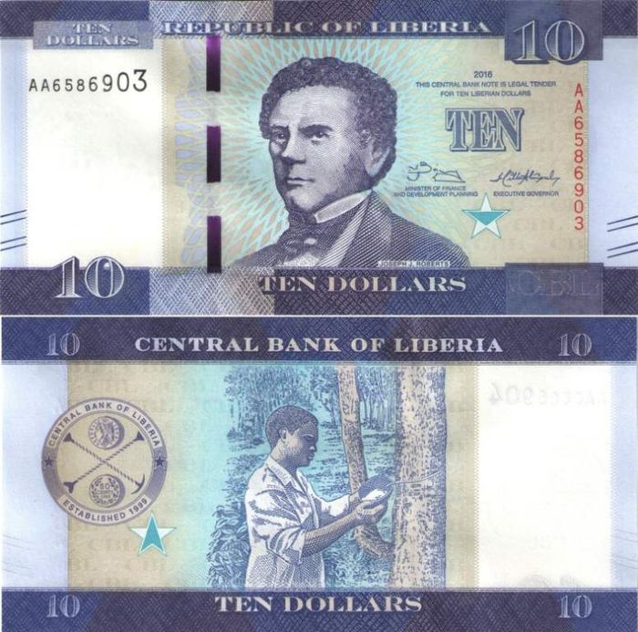 10 долларов 2016 Либерия