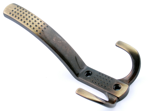 Мебельный крючок с перфорацией К305/3/ Старая бронза