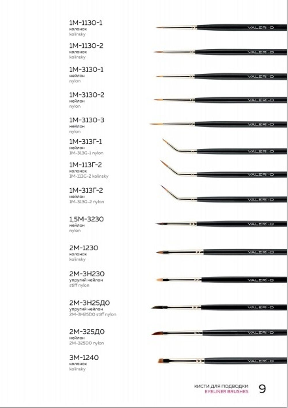 Valeri-D Кисть для подводки 1М-313Г-2