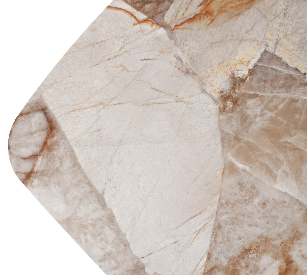 Стол IMBERT 180 GLOSS PATAGONIA, керамика на стекле/ брашированный каркас, цвет медный, ®DISAUR