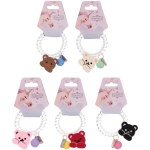 Резинка для волос силиконовая «Salon Bon Bon», мишка, микс 5 цветов, d-5,5см, ( подвес единорог)●