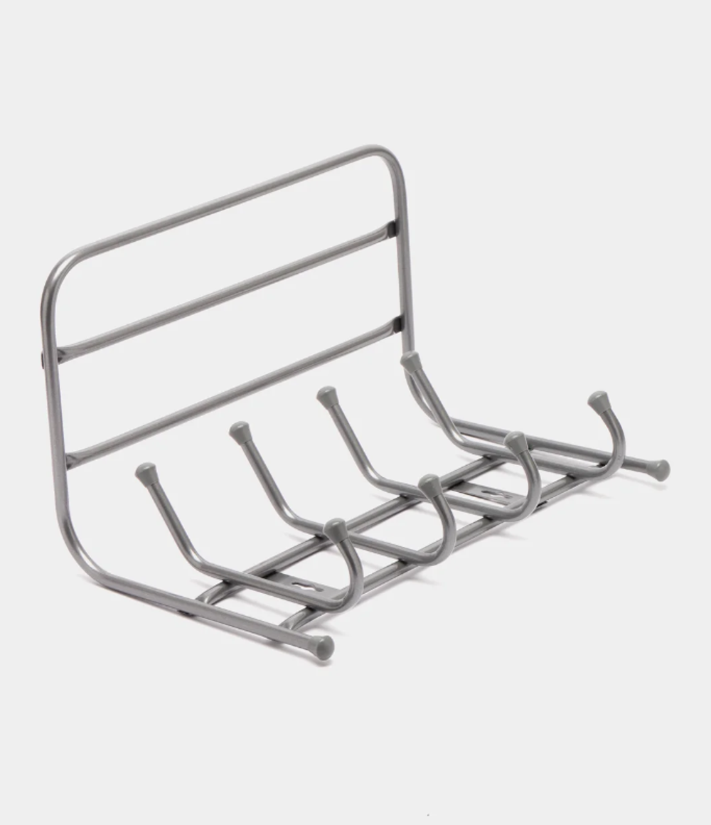 Вешалка настенная металлическая с полкой, усиленная, 6 крючков серая