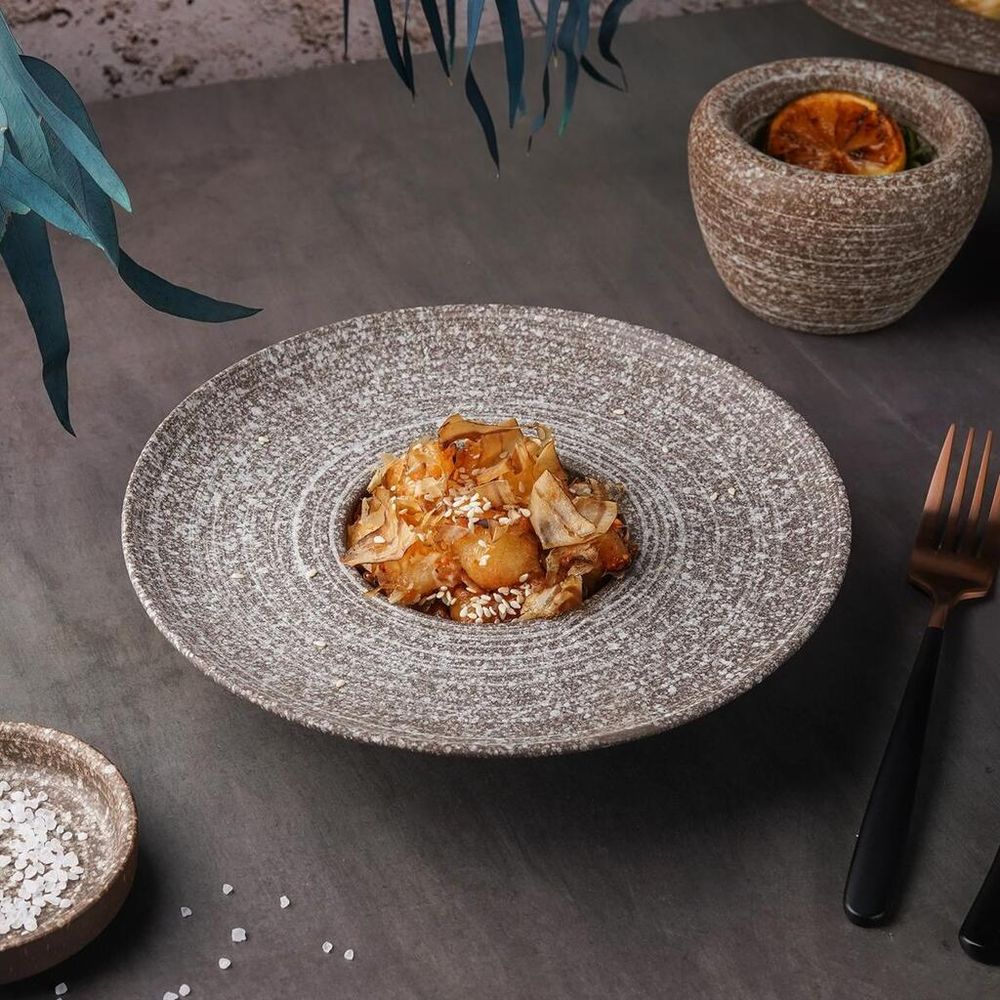 Тарелка глубокая 100 мл d 22 см h5 см для пасты/супа Brown Untouched Taiga P.L. Proff Cuisine [1]