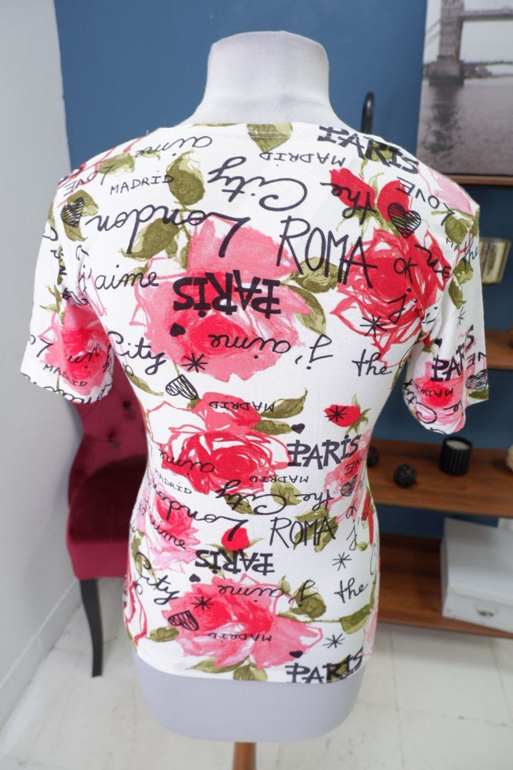 Футболка Salsa с цветочным притом 44 размер