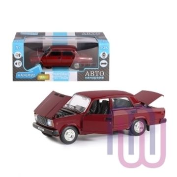 Модель машины ТМ АВТОПАНОРАМА 1/24 ВАЗ 2107, бордовый (свет, звук) JB1200159