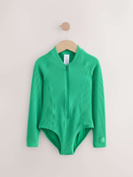 Купальник слитный на молнии для девочки Next AJ6-243, Зеленый