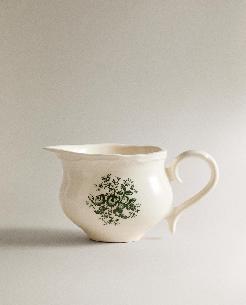 Zara Home кувшин из фаянса, цвет тёмно-зелёный, 13 см