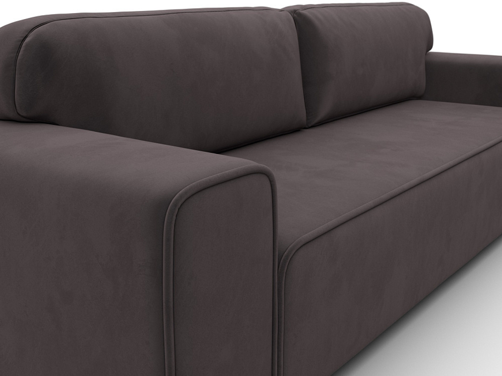 Диван прямой Лига-029, ВЕЛЮР Коричневый