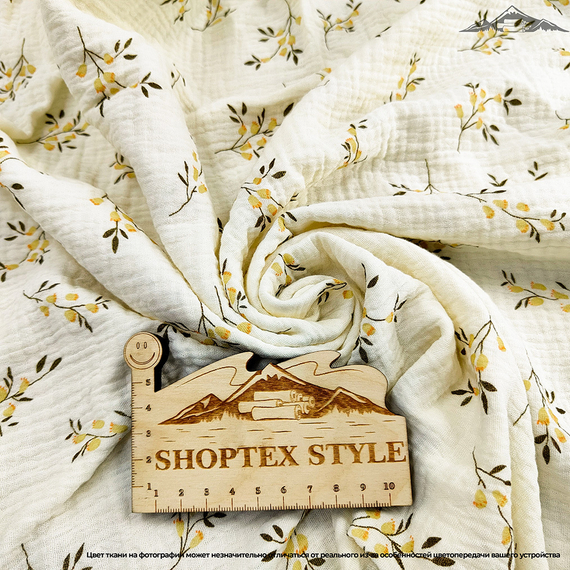Муслин двухслойный принт №19 | ш.135 см | 120 г/м² | хлопок-100%