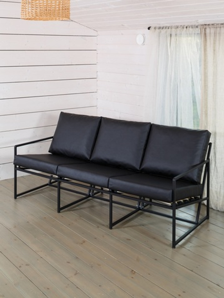 Диван (Mateo) модульный(3), кожа ЭКО Black (Чёрный)