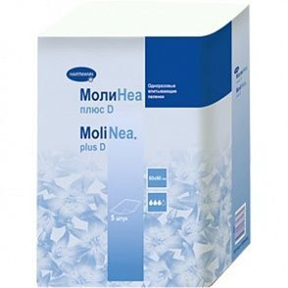 MoliNea plus D - МолиНеа плюс D - Впитывающие пеленки: типоразмер 60 х 90, 230 г/м2, 5 шт.