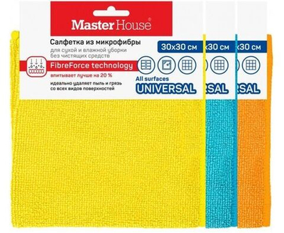 Салфетка из микрофибры 30х30см, 220гр/м2, бельгийская вафля, M-03, 60158 Master House