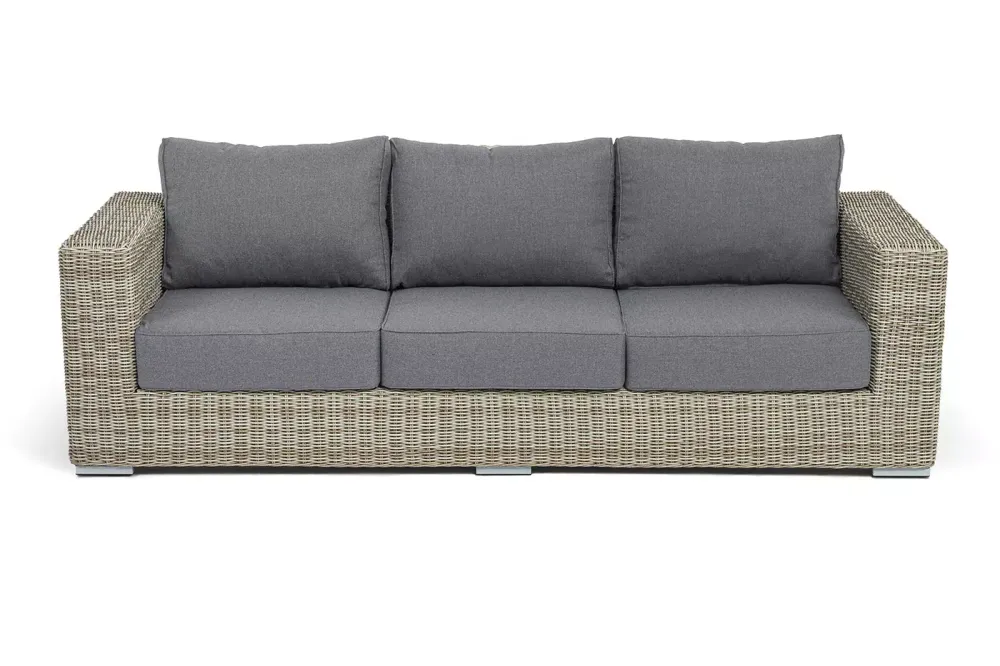 "Боно" диван из искусственного ротанга трехместный, цвет бежевый