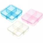 Таблетница - органайзер 4 ячейки «VOSTOKDOM», микс три цвета, 6.5*6.5*2.5см