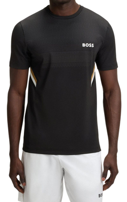 Мужская теннисная футболка BOSS Tech TOC - black