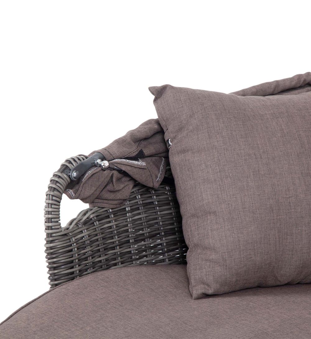 "Стильяно" плетеная кровать круглая, цвет графит