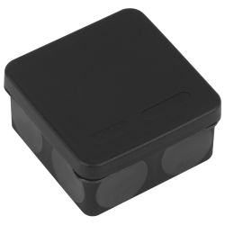 Распаячная коробка ЭРА KOR-80-80-40-8g-P-2MP-B двухкомпонентная HF стойкая к УФ 80х80х40мм черная прямой монтаж IP66