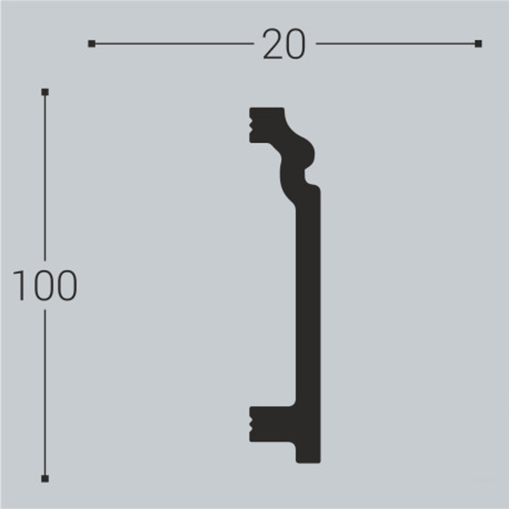 Напольный плинтус П4 100-20 2000х20х100 мм (1 шт)