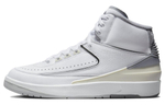 Jordan Air Jordan 2 "White and Cement Grey" trend shock absorption, non-slip and wear-resistant high-top retro basketball shoes men's gray