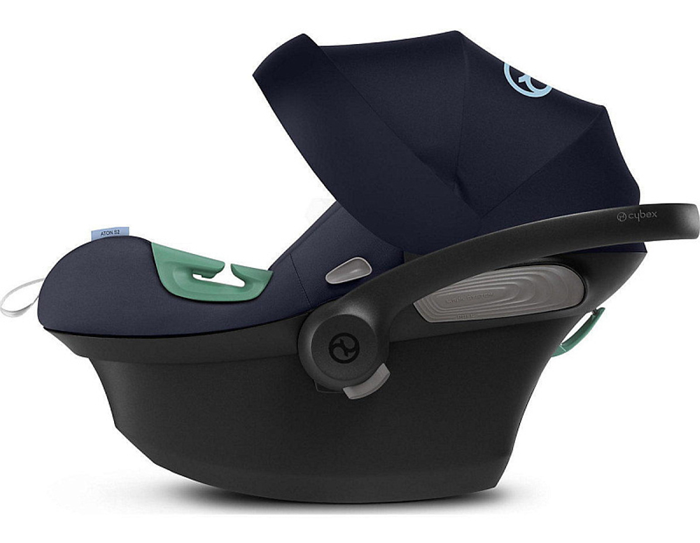 Коляска 3 в 1 Cybex Priam IV Chrome Brown complete и автокресло Aton S2 i-Size Ocean Blue Leaf Green