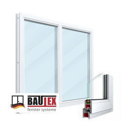 Пластиковое окно двухстворчатое 58 мм 3 камеры 2 стекла