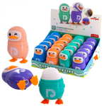 Точилка пластиковая с ластиком Alingar "Веселые утки", 1 отверстие, контейнер, ассорти, картонная упаковка