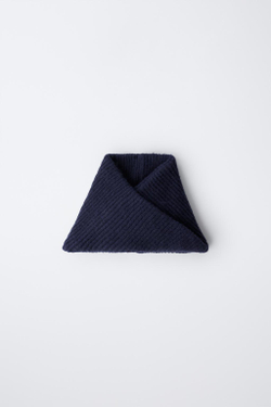 ZARA БАЗОВЫЙ ТРИКОТАЖНЫЙ СНУД, СИНИЙ