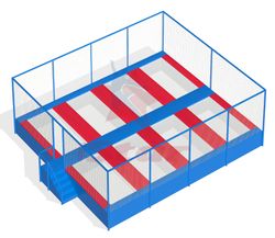 Батутный комплекс с ограждением - БК80 - 8 батутов - аттракцион для детей