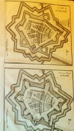 "Nouveaux plans et projets, pour fortifier, defendre,et attaquer les places".  Par feu monsieur De Landsbergen.  1758 г.