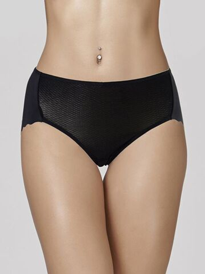 Трусики-слип с завышенной линией талии из ультратонкой микрофибры (Размер: XXL) (Цвет: черный)