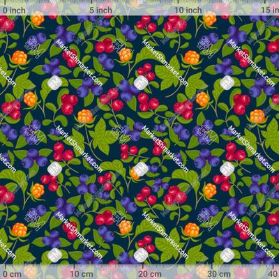 Карельские ягоды на темно-синем фоне (Дизайне by Irina Skaska 429 DPI