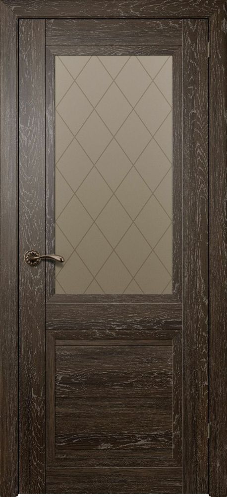 Межкомнатная дверь DIAS S4 цвет: Американо лён Матовое стекло размер 700