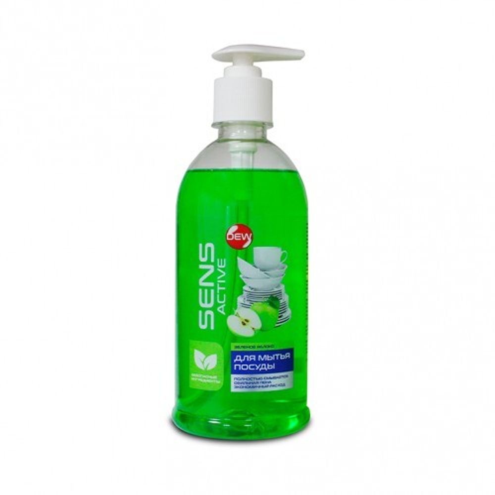 DEW Средство для мытья посуды Dew Fast clean  Зеленое яблоко 0,5л (флакон с дозатором)