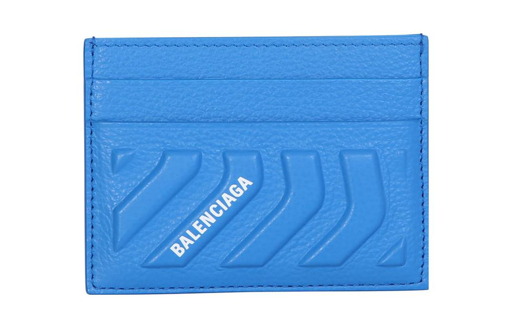 Balenciaga Grain Calfskin Card Holder Card Holder Regular Men"s Sky Blue