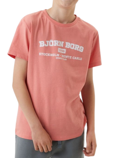 Футболка для мальчика теннисная Björn Borg Sthlm T-Shirt - burnt coral