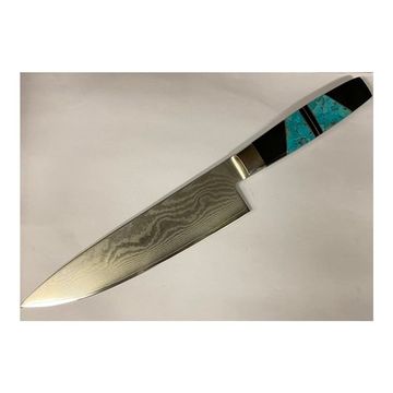 Кухонный нож Santa Fe SF/DJS32 с клинком из стали Damascus, рукоять дерево