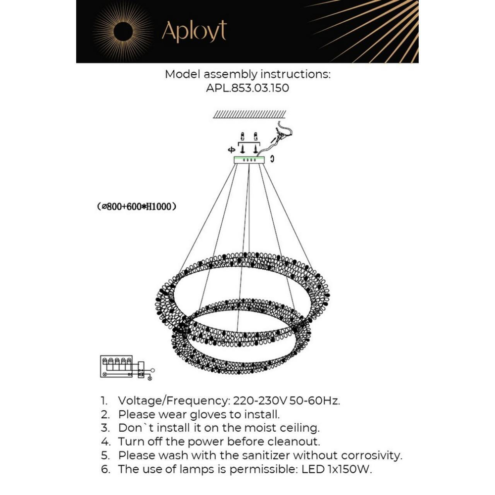 Подвесная светодиодная люстра Aployt Marcelina APL.853.03.150
