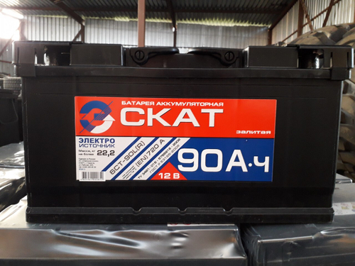 Аккумулятор 6СТ-90 А.ч., п.п., L+, CКАТ