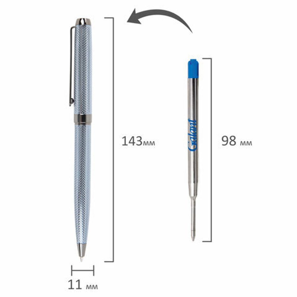 Ручка подарочная шариковая GALANT "Ando", корпус синий металл, детали оружейный металл, узел 0,7 мм, линия письма 0,5 мм, синяя, 144174