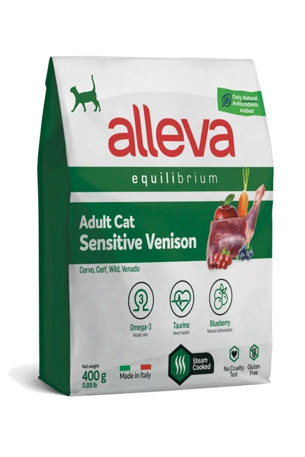 Alleva Equilibrium Adult Cat Sensitive с олениной 400гр.