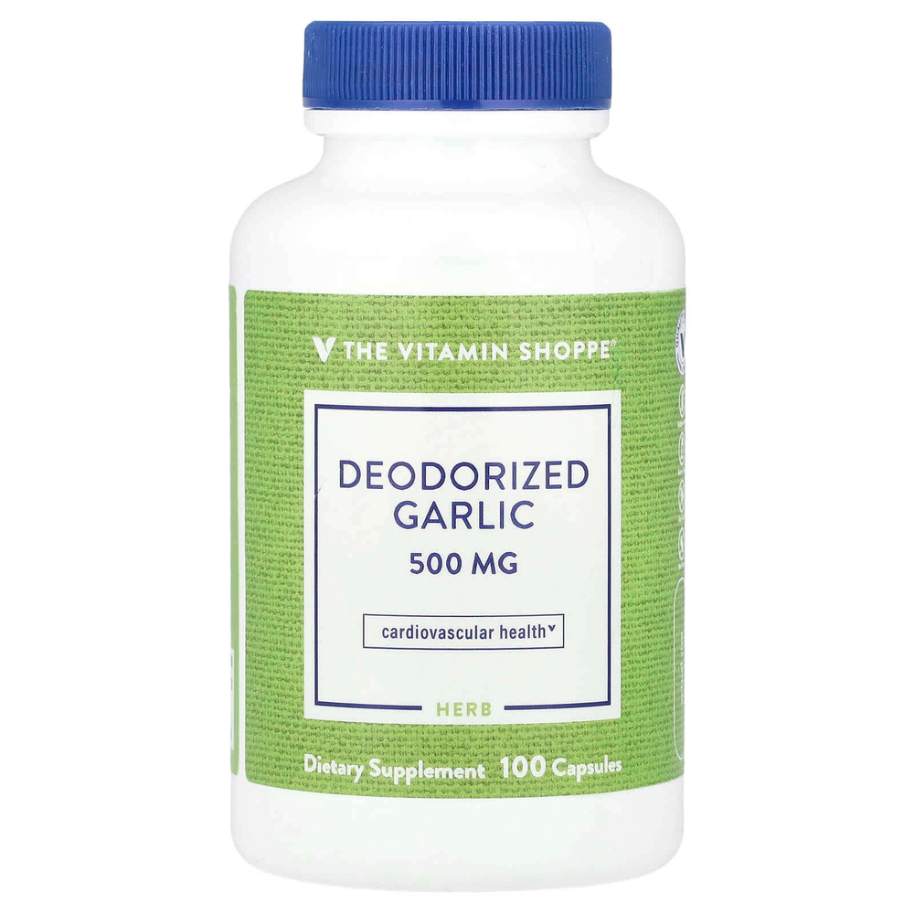 The Vitamin Shoppe, Дезодорированный чеснок, 500 мг, 100 капсул