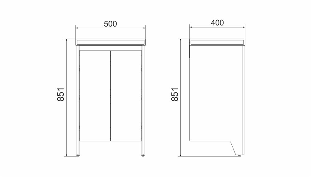 Тумба напольная VELVEX Klaufs 50.2D-616.216 с раковиной Cersanit COMO 50