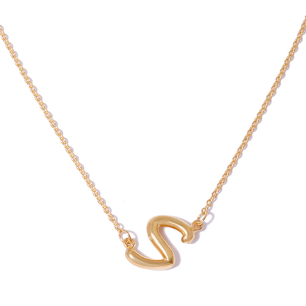 Позолоченный браслет с буквой S