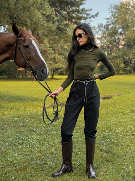 Брюки с поясом-шнурком