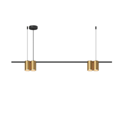 DK4061-BK+SG Подвесной светильник ORBIT, IP20, 4xGU10 LED до 15 Вт, черный + сатинированное золото, алюминий